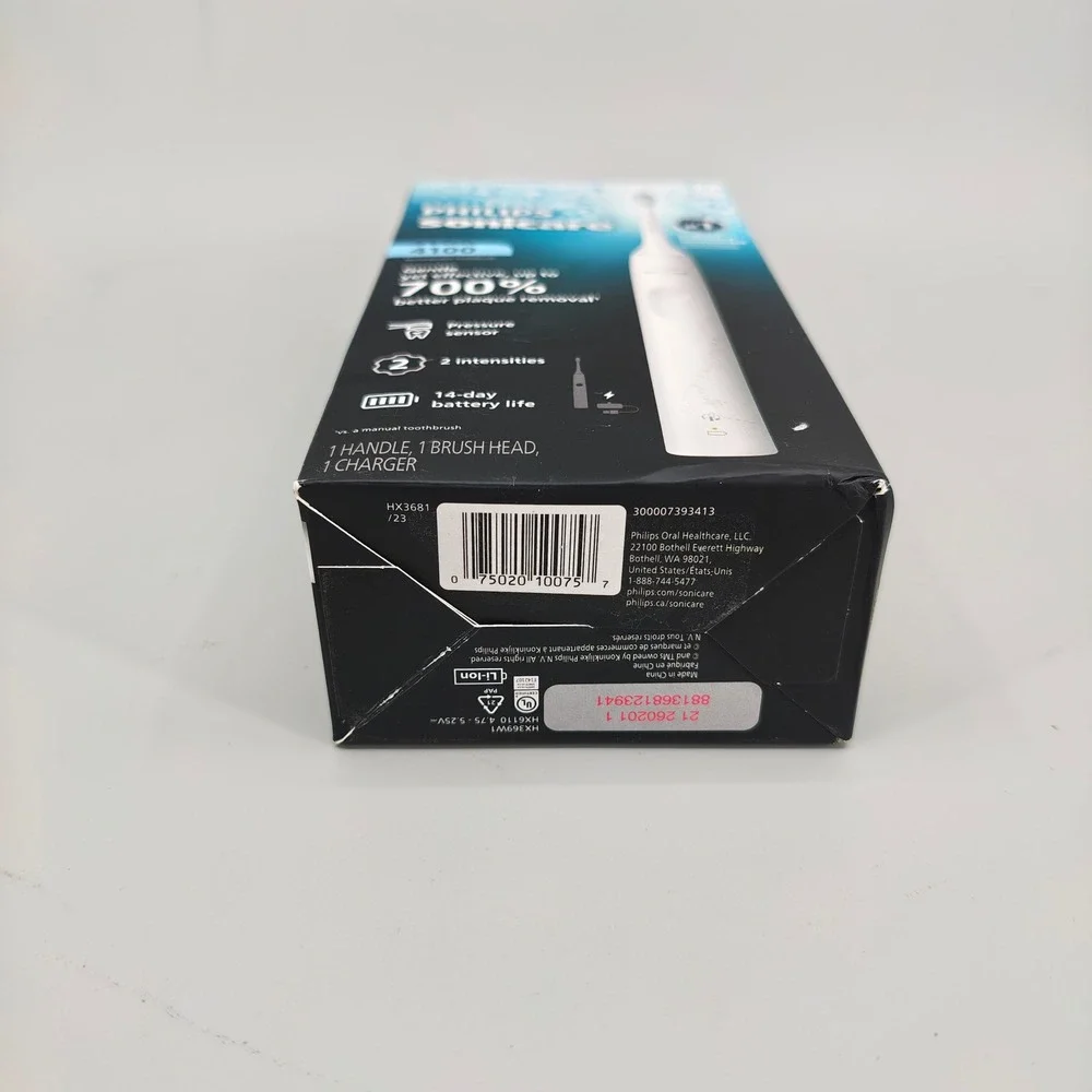 Philips Sonicare 4100 Electric Toothbrush HX3681 White Open Box New
